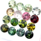 11.60cts 16Pcs Lot Natural Bi-Color Tourmaline Gemstone - 6MM - Round Shape - 25992RGT