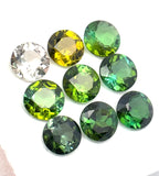 10.05cts 9 Pcs Lot Natural Bi-Color Tourmaline Gemstone - 7MM - Round Shape - 25994RGT