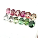3.73cts 12Pcs Lot Natural Multi-Color Tourmaline Gemstone - 5X4MM - Oval Shape - 25996RGT