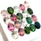11.36cts 20Pcs Lot Natural Multi-Color Tourmaline Gemstone - 6X5MM - Oval Shape - 25998RGT