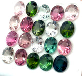 11.36cts 20Pcs Lot Natural Multi-Color Tourmaline Gemstone - 6X5MM - Oval Shape - 25998RGT