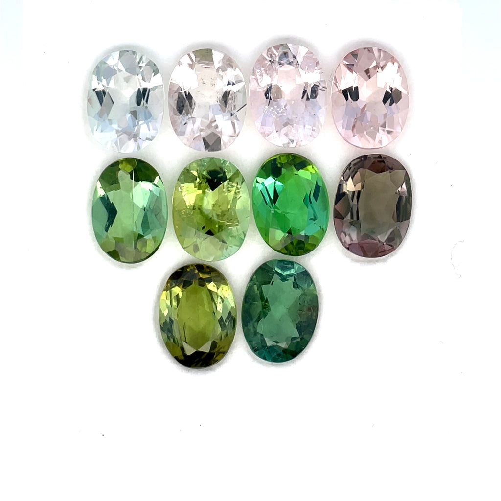 11.29cts 10Pcs Lot Natural Multi-Color Tourmaline Gemstone - 8X6MM - Oval Shape - 26000RGT