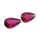 5.86cts Natural Rubellite Tourmaline Gemstone Pair - Pear Shape - 26011RGT