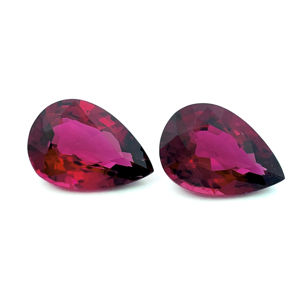6.76cts Natural Rubellite Tourmaline Gemstone Pair - Pear Shape - 26013RGT