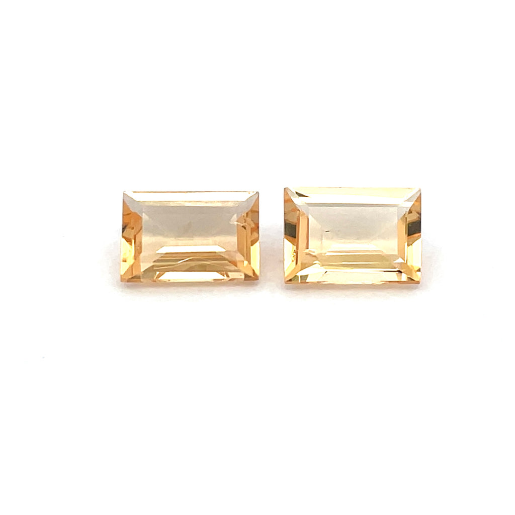 1.86cts Natural Orange Yellow Imperial Topaz Gemstone Pair - Emerald Cut - 26118RGT
