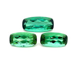 10.55cts Natural Green Tourmaline Gemstone - 3Pcs Set Pair - Cushion Shape - 26134RGT