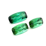 10.55cts Natural Green Tourmaline Gemstone - 3Pcs Set Pair - Cushion Shape - 26134RGT