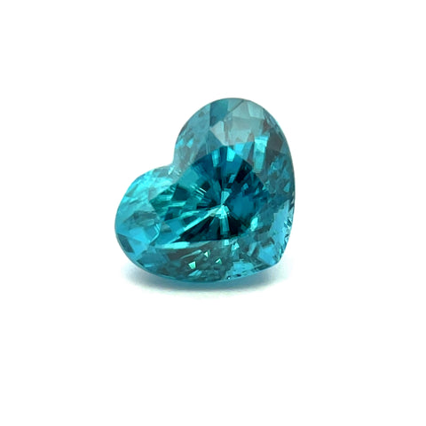 12.75cts Natural Blue Zircon Gemstone - Heart Shape - 26228RGT