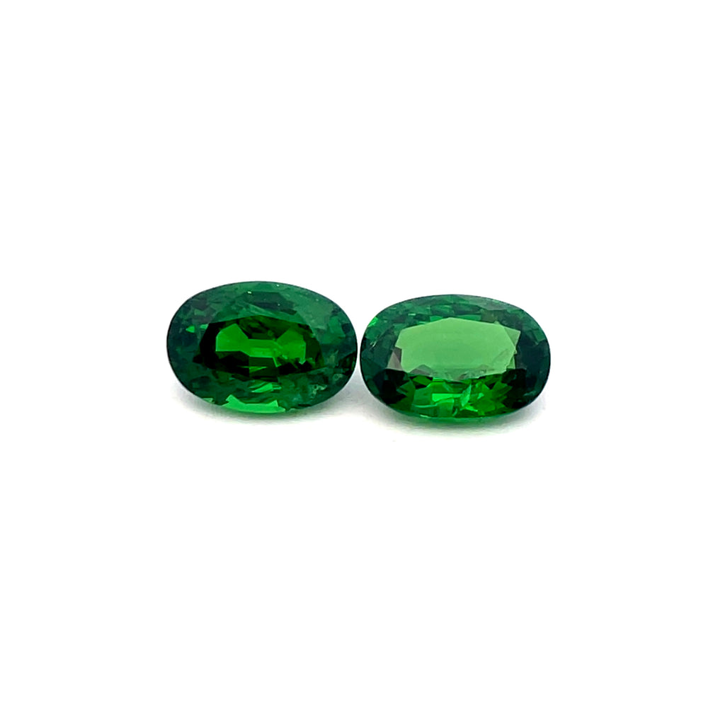 1.62cts Natural Green Tsavorite Garnet Gemstone Pair - Oval Shape - 26233RGT