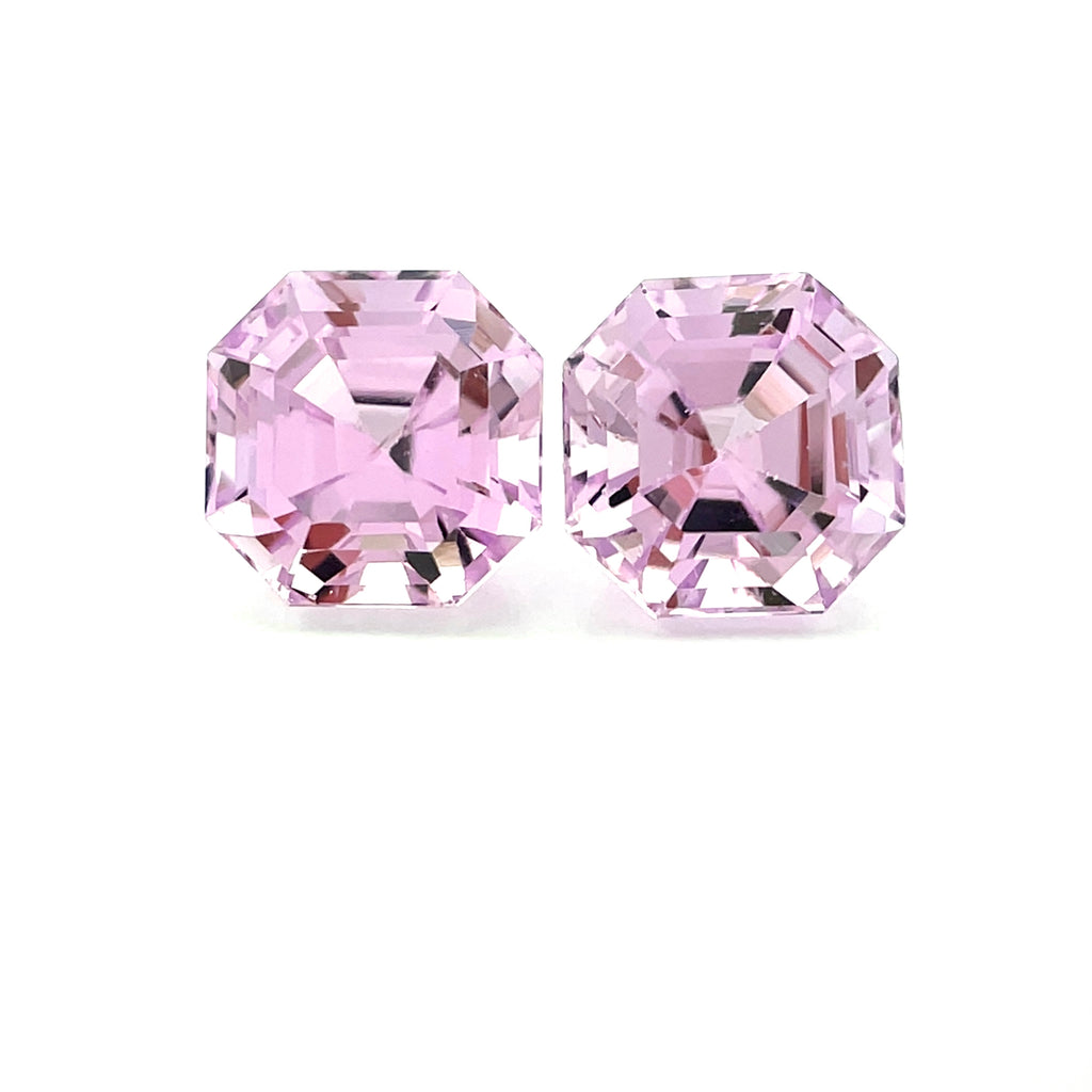 11.68cts Natural Pink Kunzite Gemstone Pair - Square Octagon Shape - 26287RGT