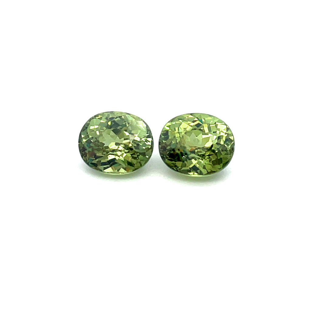 2.09cts Natural Demantoid Garnet Gemstone Pair - Oval Shape - 26341RGT