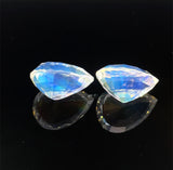 7.52cts Natural Rainbow Moonstone Gemstone Pair - Pear Shape - 26343RGT