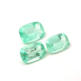 17.39cts Bellerophon Natural Bluish Green Emerald from Nigeria Pair - 3Pcs Set Pair - Cushion Shape - 26553RGT