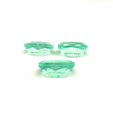 17.39cts Bellerophon Natural Bluish Green Emerald from Nigeria Pair - 3Pcs Set Pair - Cushion Shape - 26553RGT