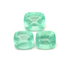 34.16cts Bellerophon Natural Bluish Green Emerald from Nigeria Pair - 3Pcs Set Pair - Cushion Shape - 26555RGT