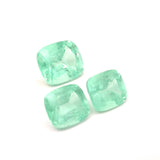 34.16cts Bellerophon Natural Bluish Green Emerald from Nigeria Pair - 3Pcs Set Pair - Cushion Shape - 26555RGT