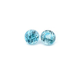 1.60cts Natural Blue Zircon Gemstone Pair - Round Shape - 26603RGT