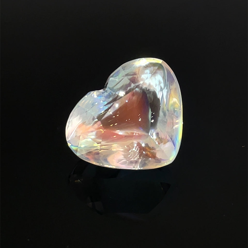 8.03cts Natural Rainbow Moonstone Gemstone - Heart Cabochon - 26691RGT