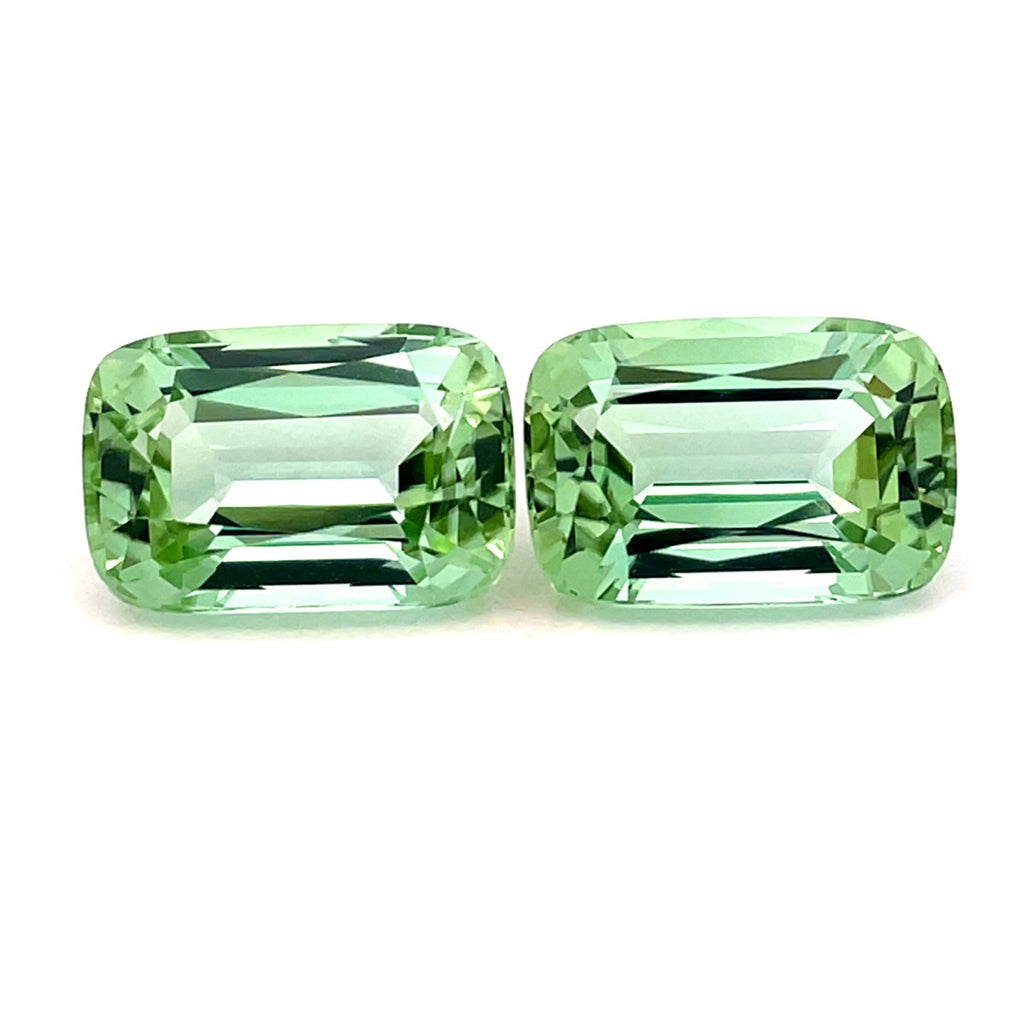 9.94cts Natural Green Tourmaline Gemstone Pair - Cushion Shape - 26847RGT