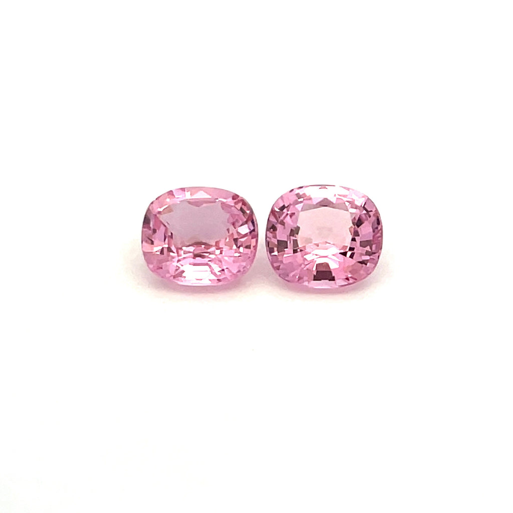 2.04cts Natural Sakura Pink Burma Spinel Gemstone Pair - Cushion Shape - 26885RGT