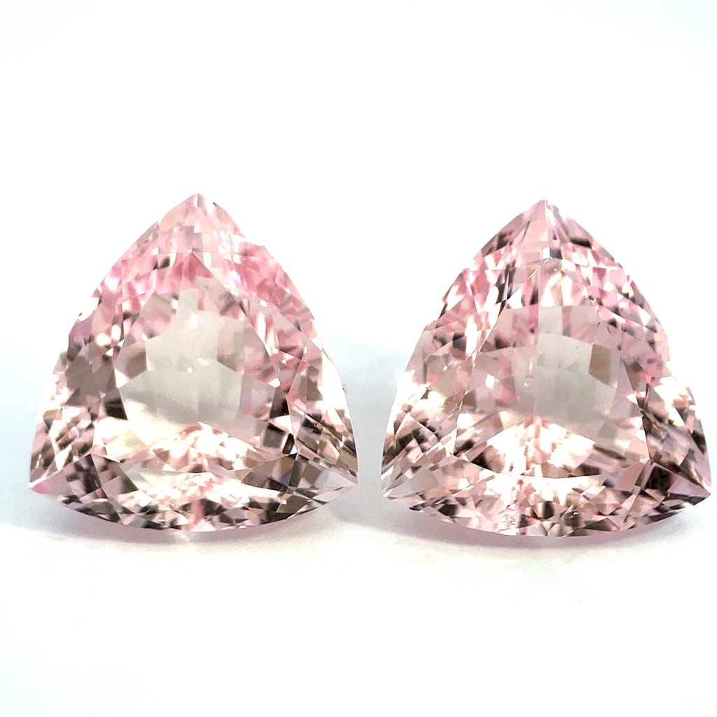 58.52cts Natural Pink Morganite Gemstone Pair - Trilliant Shape - 26896RGT