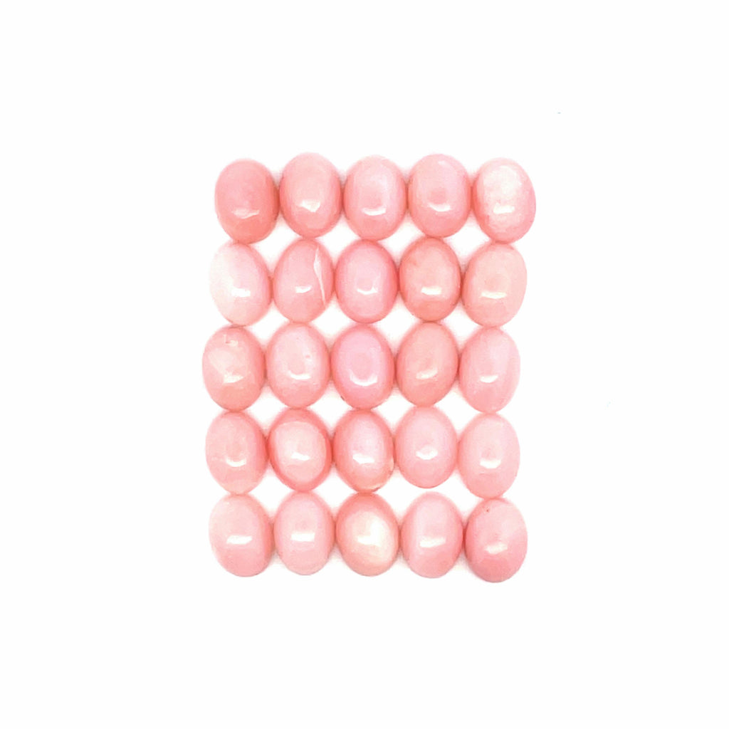 27.41cts 25Pcs Lot Natural Pink Opal Gemstone - 8X6MM Oval Cabochon - RGTPO