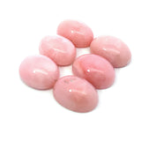 38.43cts 6 Pcs Lot Natural Pink Opal Gemstone - 15X11MM Oval Cabochon - RGTPO