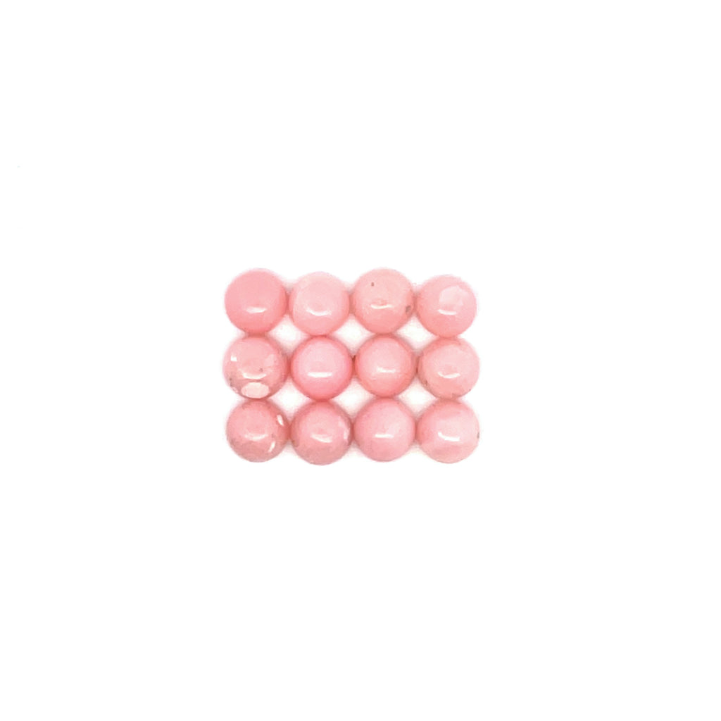 9.48cts 12Pcs Lot Natural Pink Opal Gemstone - 6 MM Round Cabochon - RGTPO