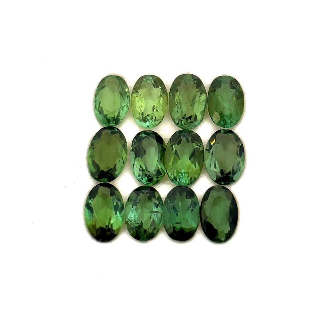 5.22cts 12Pcs Lot Natural Green Tourmaline Gemstone - 6X4MM - Oval Shape - 25184RGT