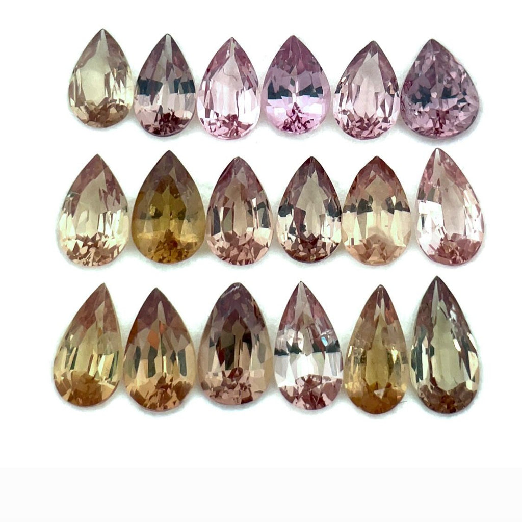 9.21cts 18Pcs Lot Natural Color Change Garnet Gemstone - Pear Shape - 24998RGT
