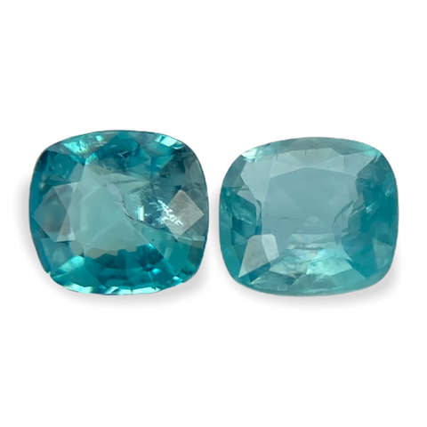 0.53cts Natural Madagascar Blue Grandidierite Gemstone Pair - Cushion Shape - 035RGT10