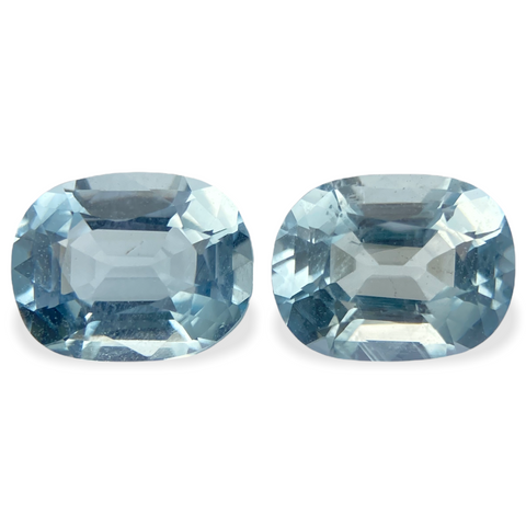 2.54cts Natural Blue Aquamarine Gemstone  - Oval Shape Pair - 1245RGT4