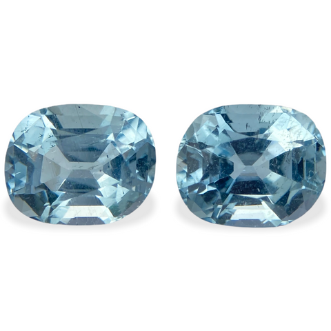4.58cts Natural Blue Aquamarine Gemstones  - Cushion Shape Pair - 1246RGT4
