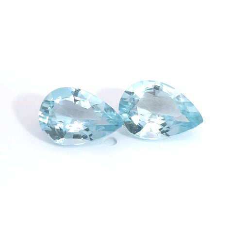 3.24 cts Natural Blue Aquamarine Gemstone Pair - Pear Shape - 1745RGT
