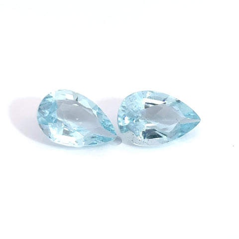 2.16 cts Natural Blue Aquamarine Gemstone Pair - Pear Shape - 1748RGT