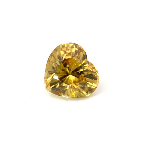5.75 cts Natural Yellow Zircon Gemstone from Srilanka - Heart Shape - 23247RGT