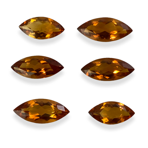 22.47cts Natural Honey Yellow Citrine Lot - Marquise Shape - 6pcs - 2PRGT2