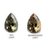 12.57cts Natural Khaki Green Diaspore Color Change Gemstone - Pear Shape - 792RGT