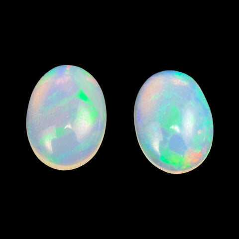 7.02cts 2pc Natural Welo White Opal Gemstone Pair - Oval Shape - 870RGT