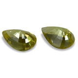 2.17cts 2pc Pair Natural Madagascar Green Sphene Gemstone - Pear Shape - 918RGT